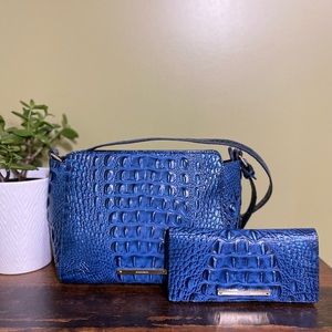 Brahmin Set: Carrie Crossbody + Ady Wallet, Lapis Melbourne